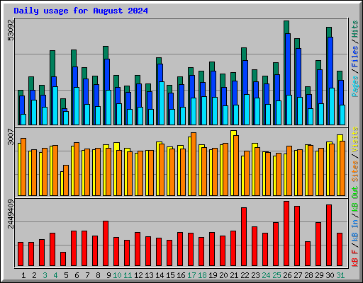 Daily usage for August 2024