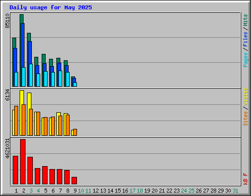 Daily usage for May 2025