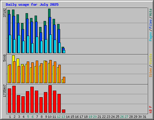 Daily usage for July 2025