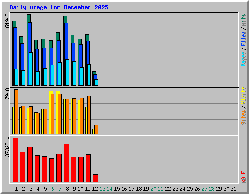 Daily usage for December 2025