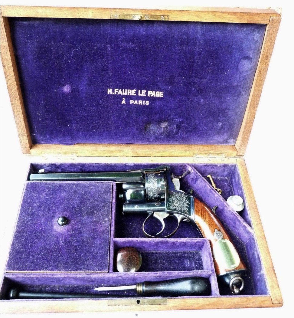 Le Page Moutier Revolver Box, Prix De Tir Plate - Circa 1870